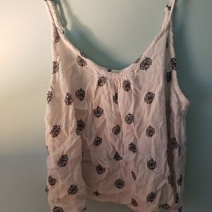 White strapped patterned crop top